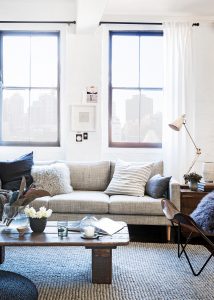 Living room wall painted Dulux Lexicon