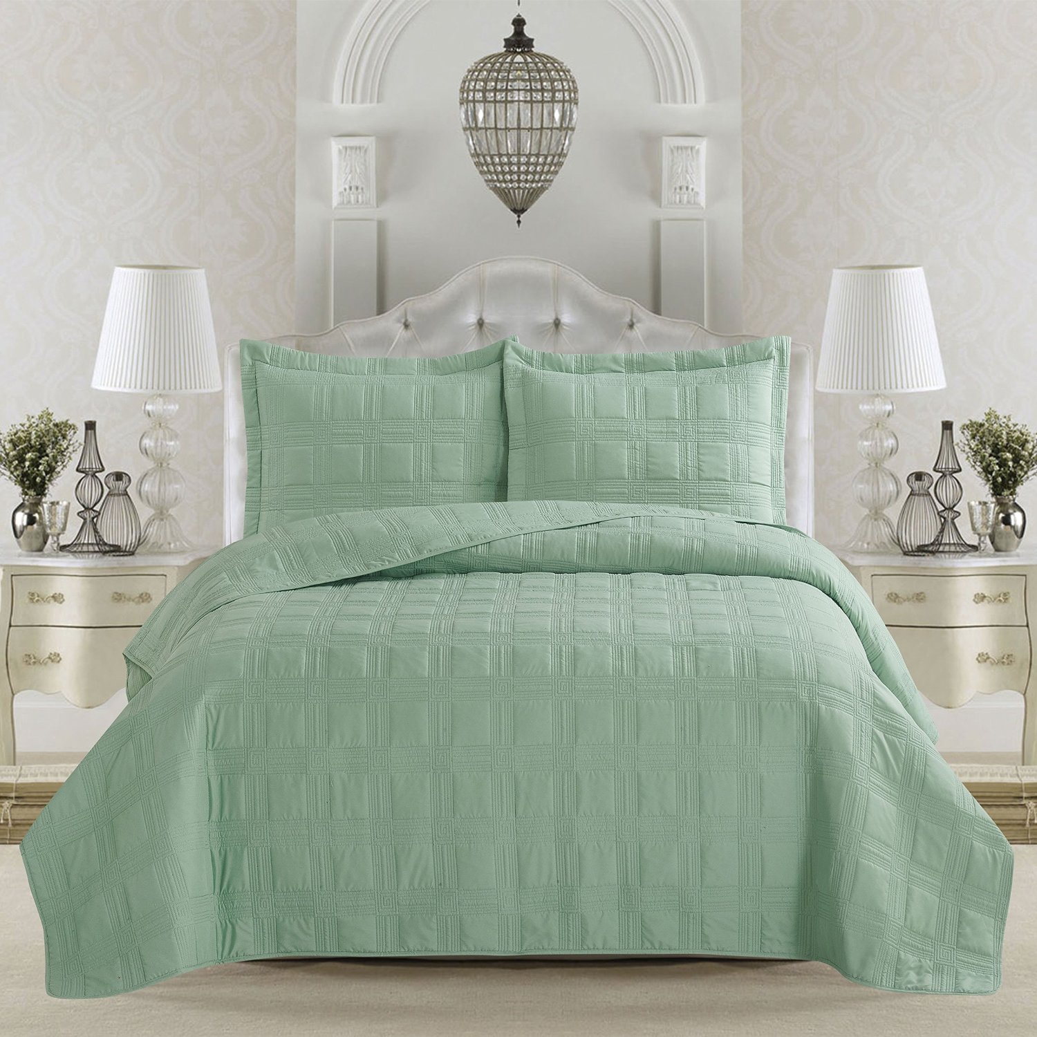 green-bedspread-3-piece-luxury-quilt-set-with-shams