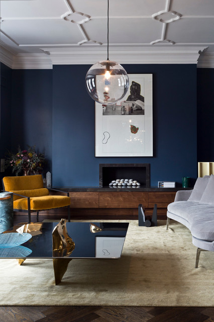 9 Interior Decor Living Rooms in Moody Blue - Interiors By Color