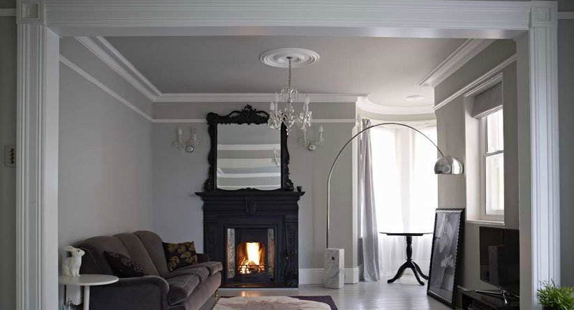 Living Room in Pavillion Gray No.242 & All White No.2005  Great Rooms Painted in Farrow & Ball's Best Colors