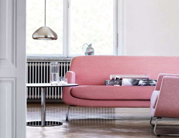 interior design ideas 2017 pink statement sofa