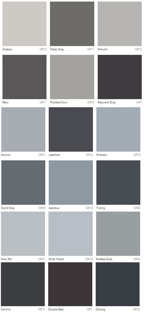 Shades Of Grey Paint Chart