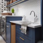 Benjamin Moore Gentleman’s Gray Laundry Navy Paint Color Scheme