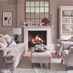 Living room in neutral paint color scheme with walls painted in Dulux Velvet Truffle