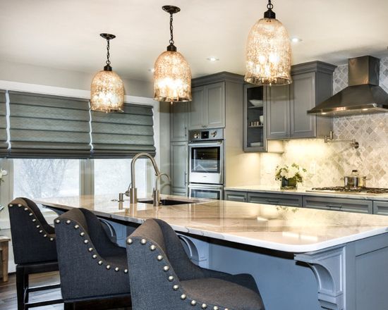 Traditional Kitchen in Pebble Gray Color Scheme