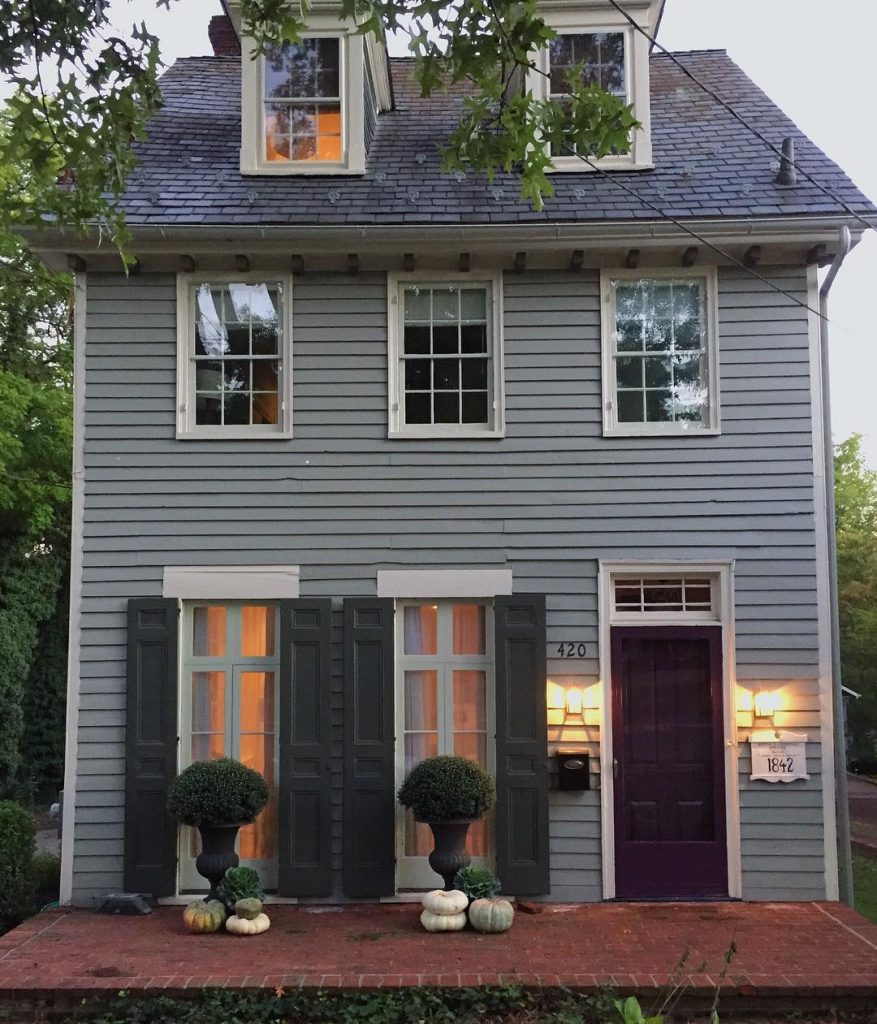 Benjamin Moore Autumn Purple Painted Front Door