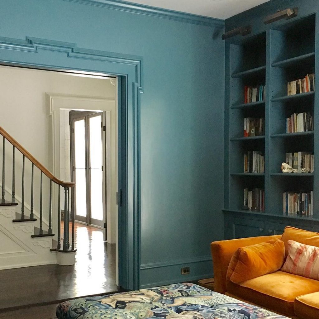 Benjamin Moore Bella Blue. Painted Walls Interior Blue Paint Color Scheme