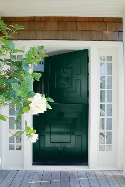 Benjamin Moore Forest Green Green Paint Color Scheme for the Front Door