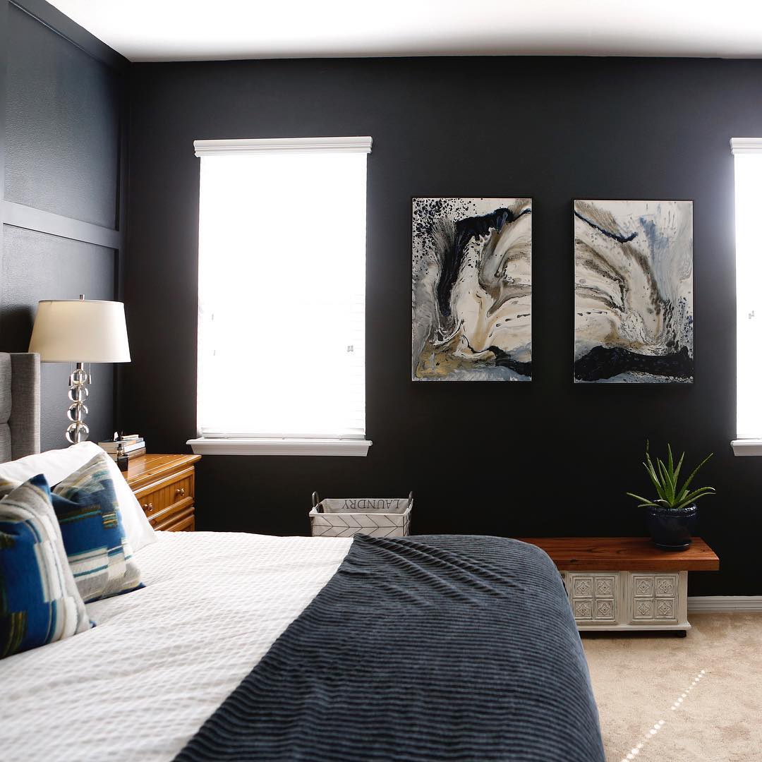 Benjamin Moore Soot Black  Paint Bedroom  Walls Interiors 