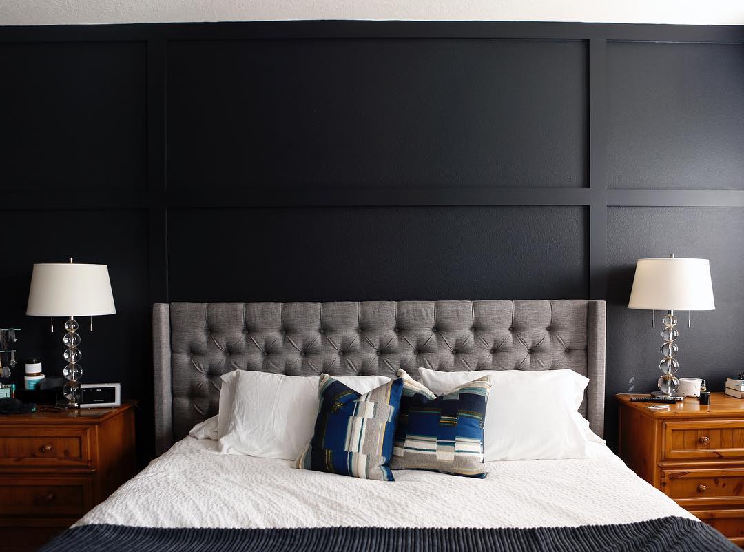 Benjamin Moore Soot Black Paint Bedroom Walls. Black Bedroom Paint Color Scheme.