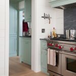 Farrow & Ball Blue Green Painted Kitchen Cabinets