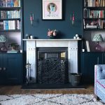 Farrow & Ball Hague Blue and Pink Paint Color Scheme Living Room