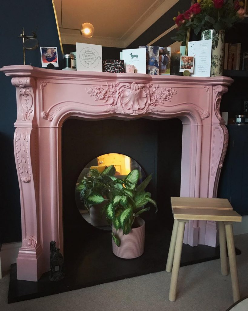 Farrow & Ball Nancy's Blushes and Stiffkey Blue Paint Color Scheme