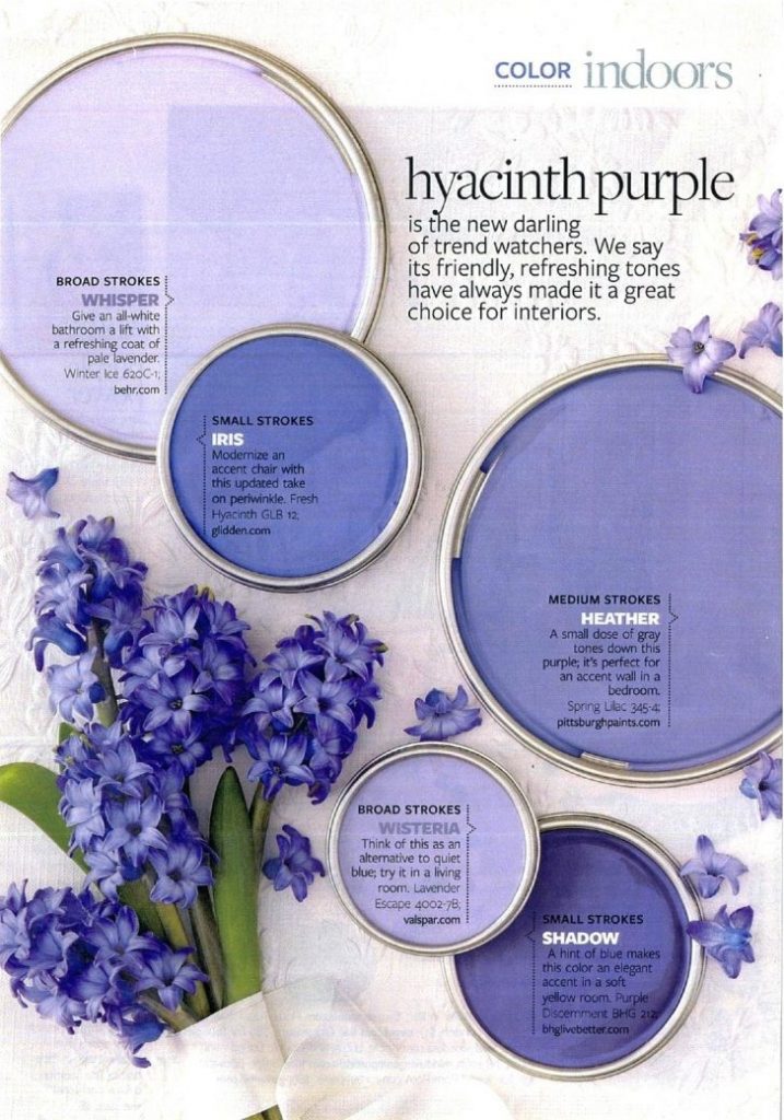 Hyacinth Purple Paint Color Palette Interiors By - Purple Paint Color Palette
