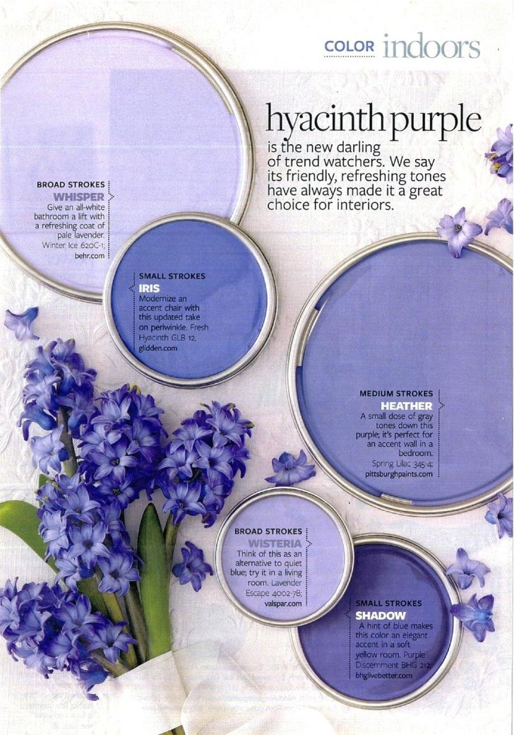 Hyacinth Purple Paint Color Palette - Interiors By Color