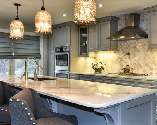 Traditional Kitchen in Pebble Gray Color Scheme