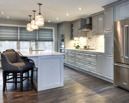 Traditional Kitchen in Pebble Gray Color Scheme