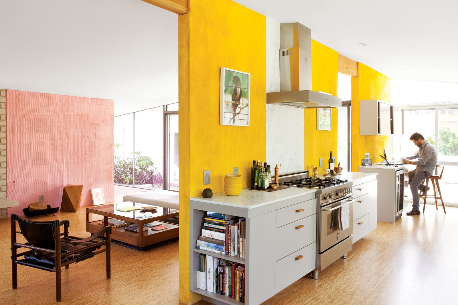 Benjamin Moore American Cheese and Blushing Bride Kitchen Pink and Yellow Color Scheme