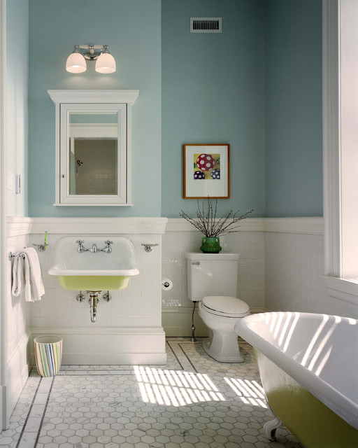 Benjamin Moore Summer Shower Light Blue Paint Color Bathroom