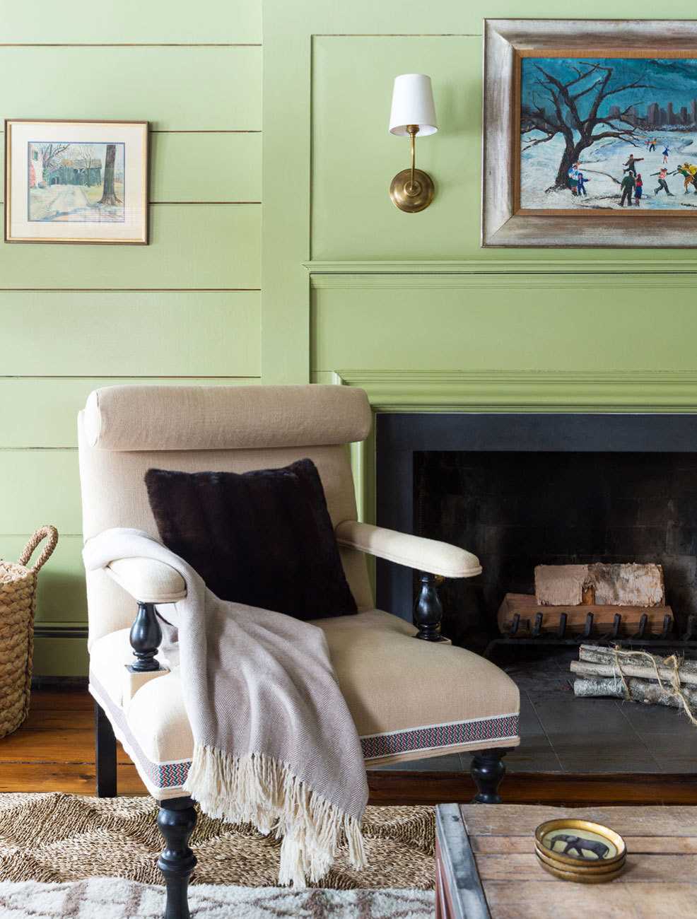 Benjamin Moore Brookside Moss Painted Green Walls