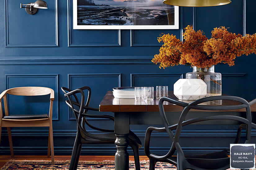 Benjamin Moore Hale Navy Painted Walls