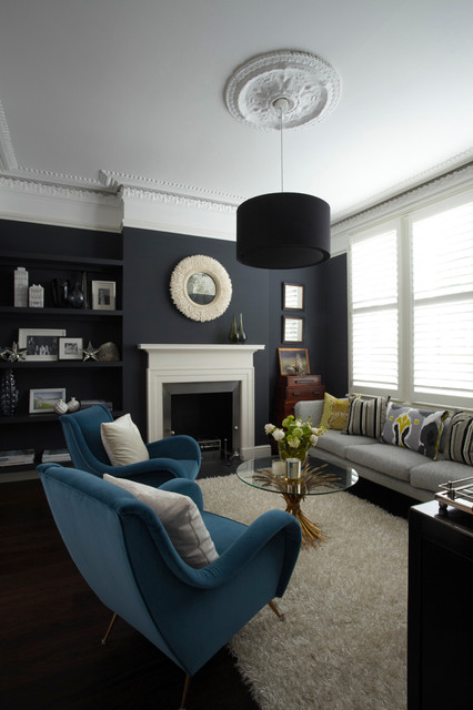 Farrow & Ball Hague Blue Paint Color Schemes Living Room