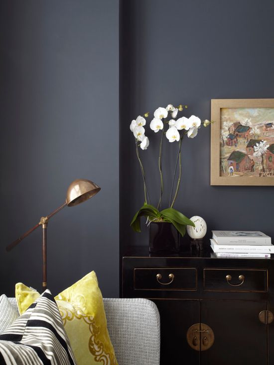 Farrow & Ball Hague Blue Paint Color Schemes Living Room 1