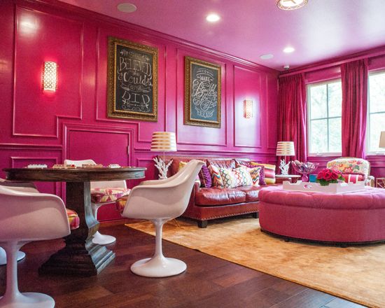 Benjamin Moore Crushed Berries Pink Color Scheme Living Room.