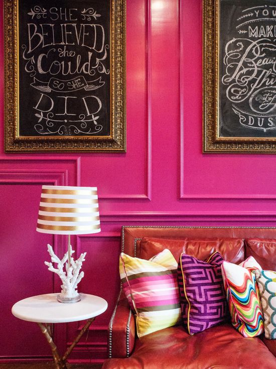 Benjamin Moore Crushed Berries Pink Color Scheme Living Room.