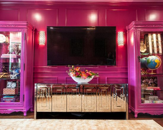 Benjamin Moore Crushed Berries Pink Color Scheme Living Room.
