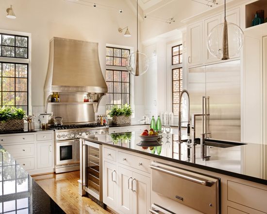 Traditional Kitchen in White Pained in Sherwin Williams Alabaster.