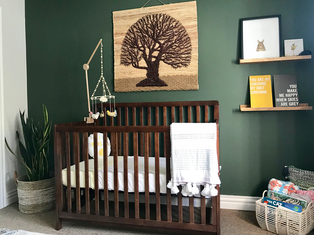 BenjaminMooreBlackwoodsgreenbabynursery Interiors By Color
