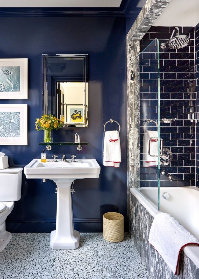 BenjaminMooreDeepRoyalBathroomInteriorDesign Interiors By Color