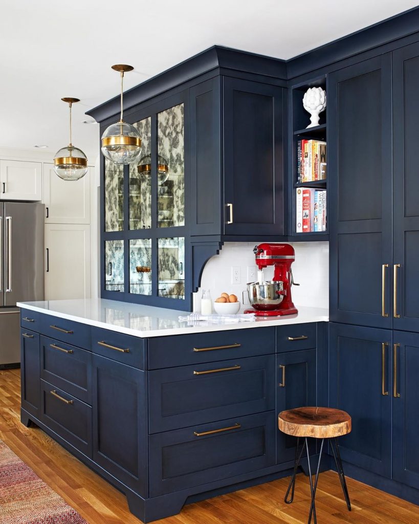 Blue kitchen The Elmwood series Polo Blue Dusk cabinet color