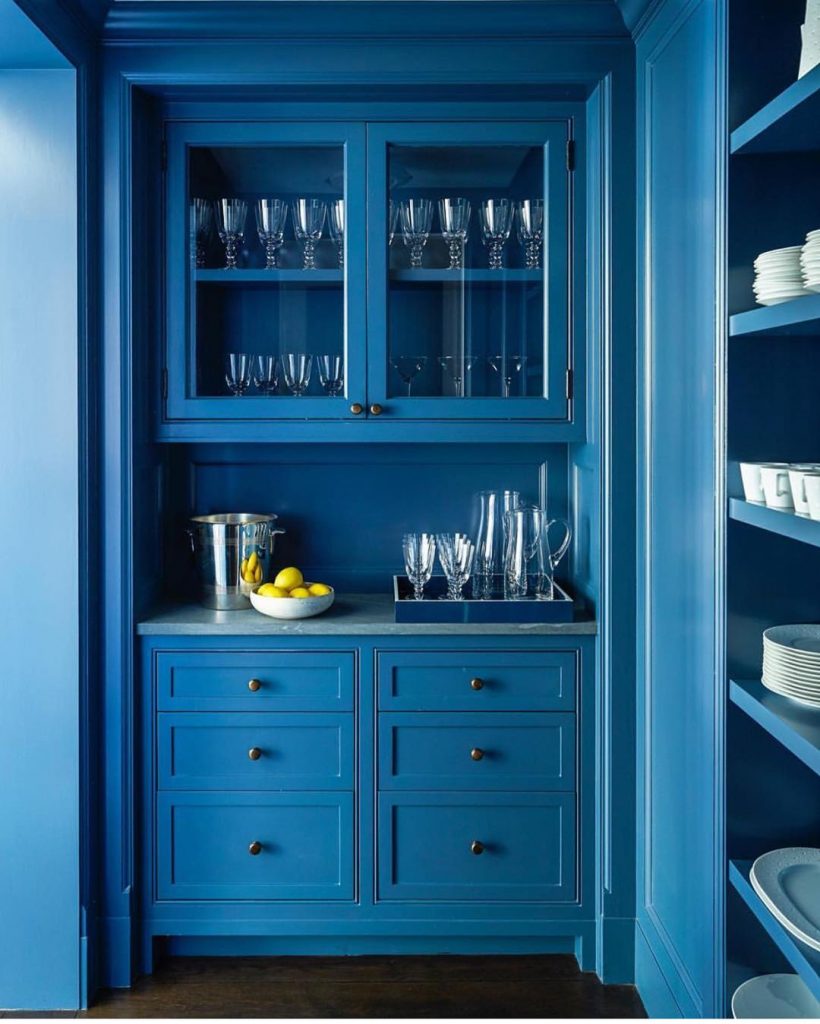 Blue painted butlers pantry