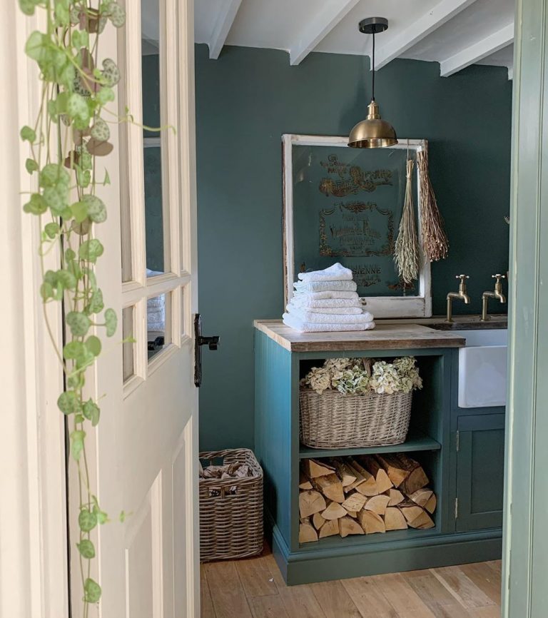 Farrow and Ball Green Smoke Paint Colour - Interiors By Color