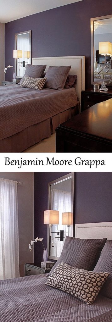 Benjamin Moore Grappa purple paint bedroom