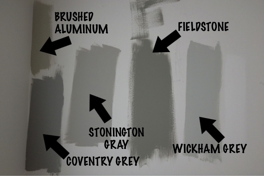 Benjamin Moore gray paint color swatches
