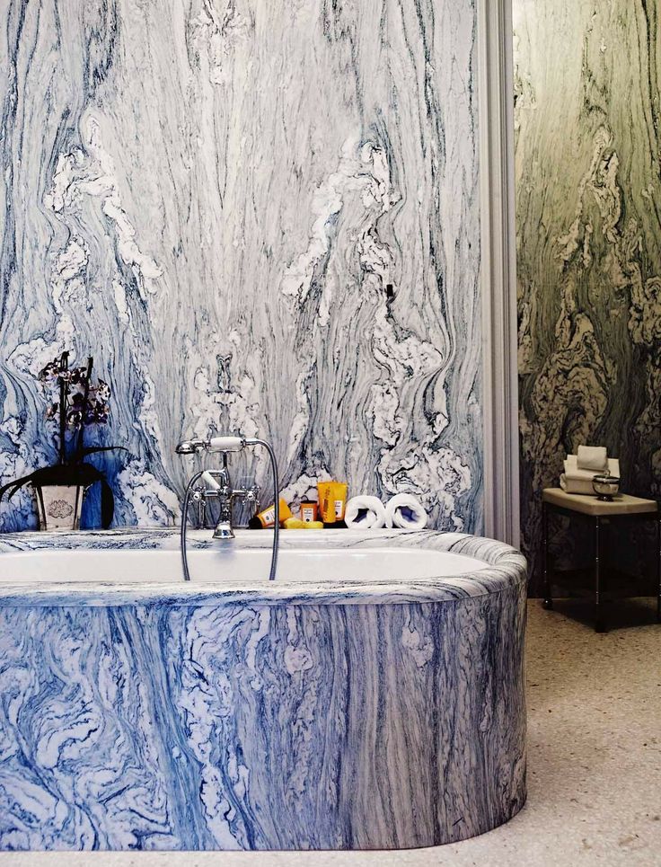 blue marble vein bathroom slab