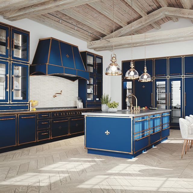 Color of the year 2020 blue kitchen parisian