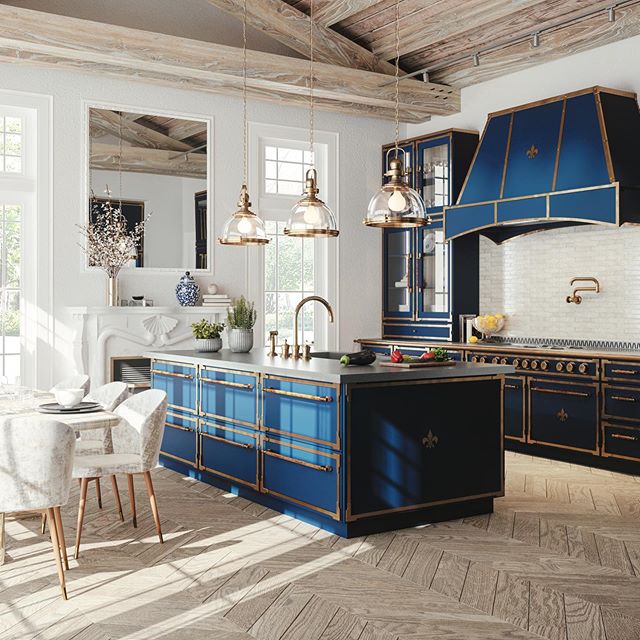 Color of the year 2020 blue kitchen parisian