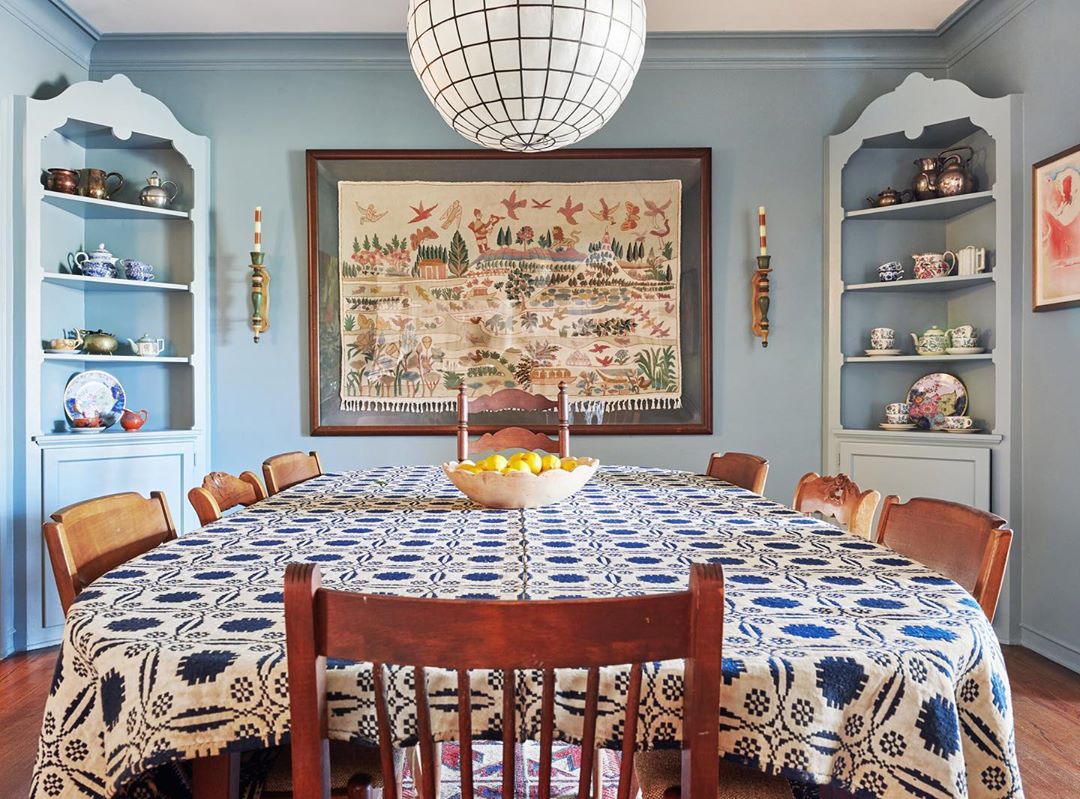 FarrowBallOvalRoomBlueDiningroom Interiors By Color