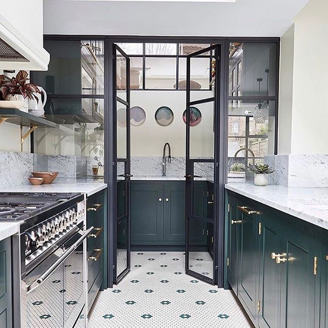 Farrow & Ball Studio Green kitchen cabinets