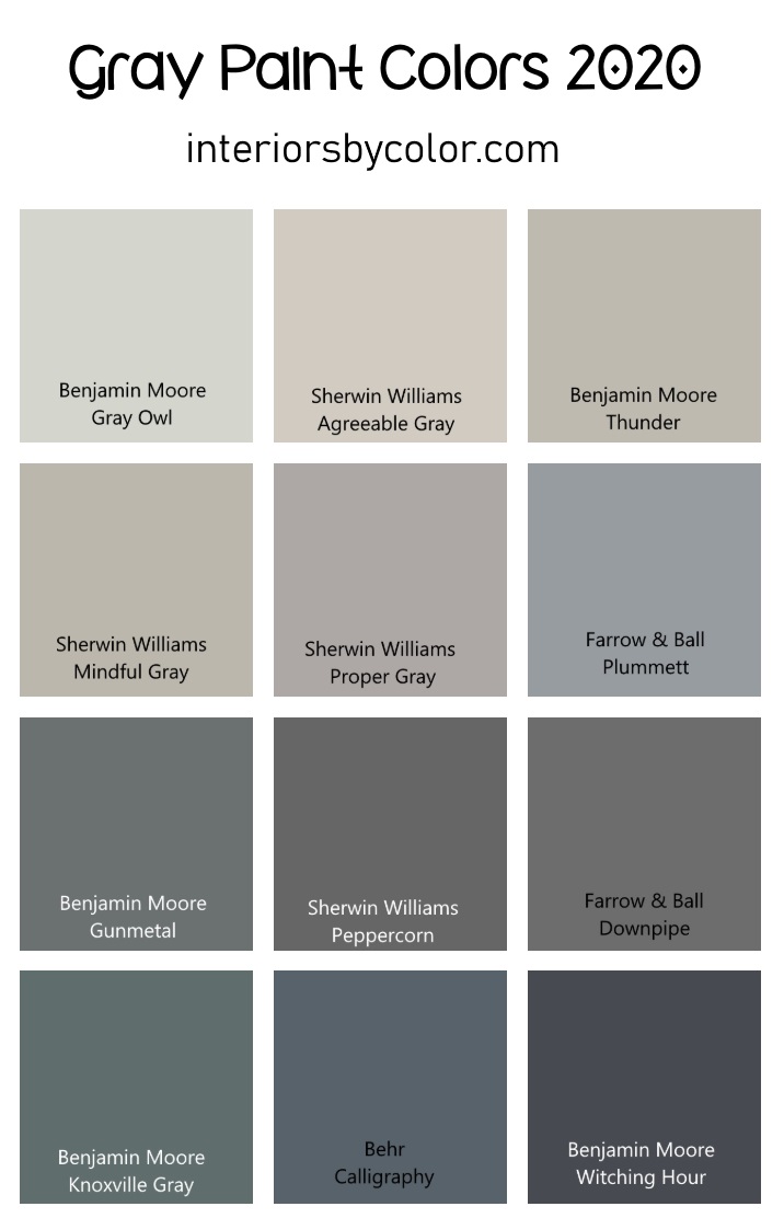 Gray Paint Colors for 2020 Interiors By Color