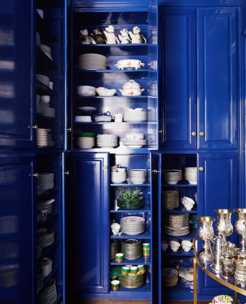 Kitchen Pantry painted in Farrow & Ball Stiffkey Blue