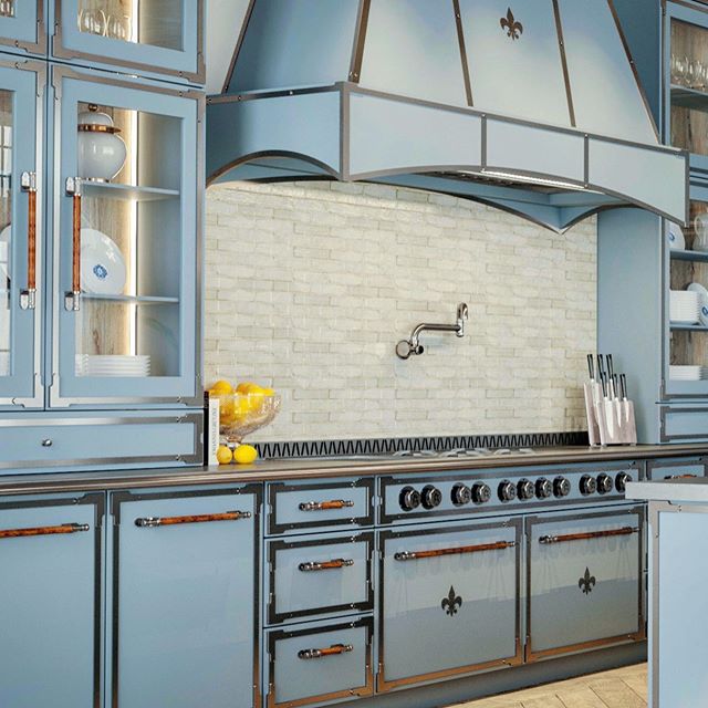 L'Atelier Paris Pastel blue kitchen design