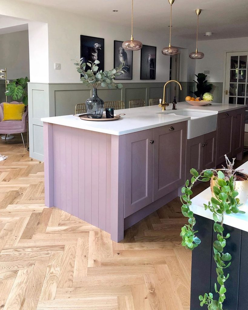 Farrow & Ball sulking room pink kitchen