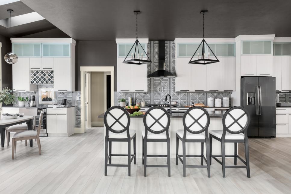 kitchen with black ceiling