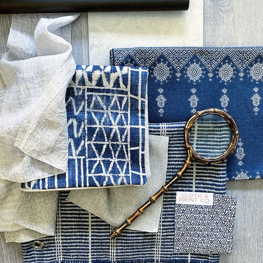 Navy neutral and brass color palette