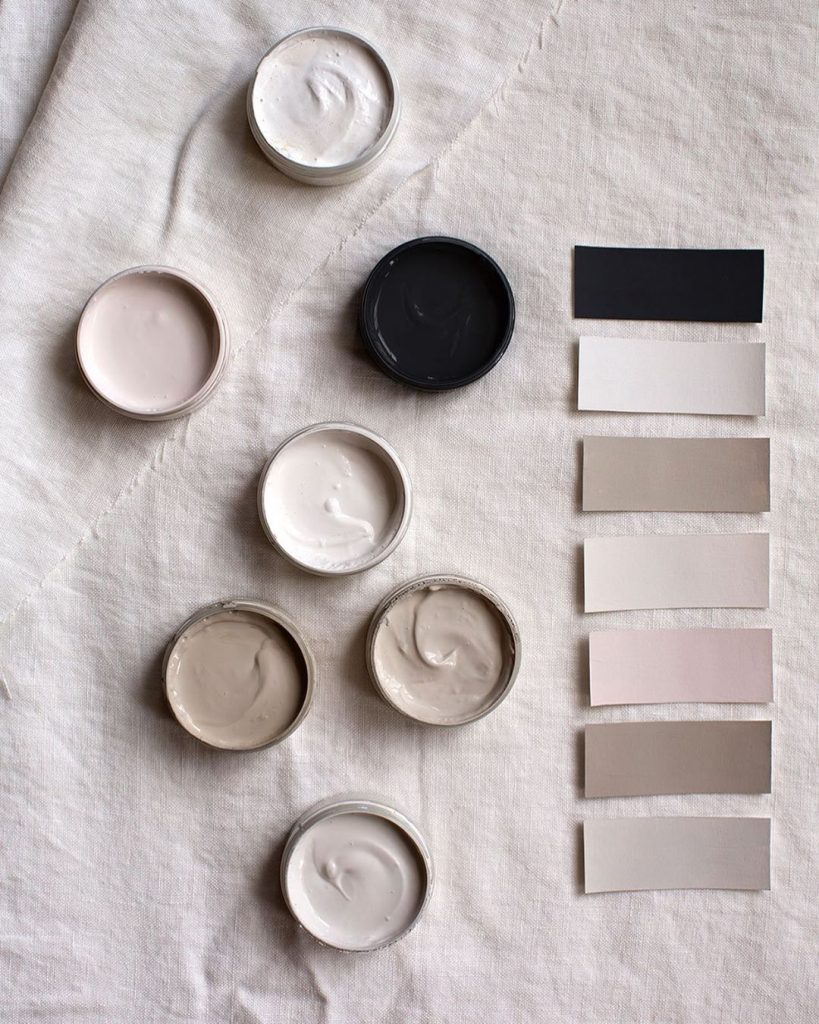 Neutral and black paint palette